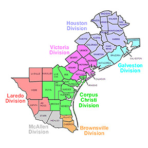 Map of USDC Southern District of Texas - Houston Division